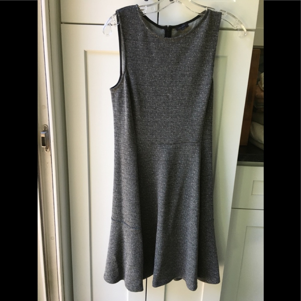 Theory Sleeveless Gray/Black Cotton Dress